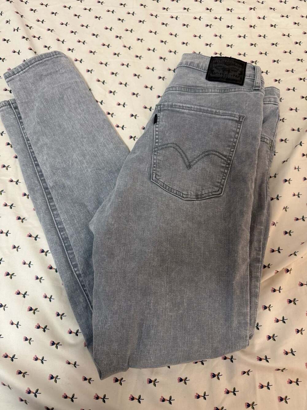 Levi's Mile High Super Skinny Gray Denim Jeans Size 30 - Picture 5 of 6